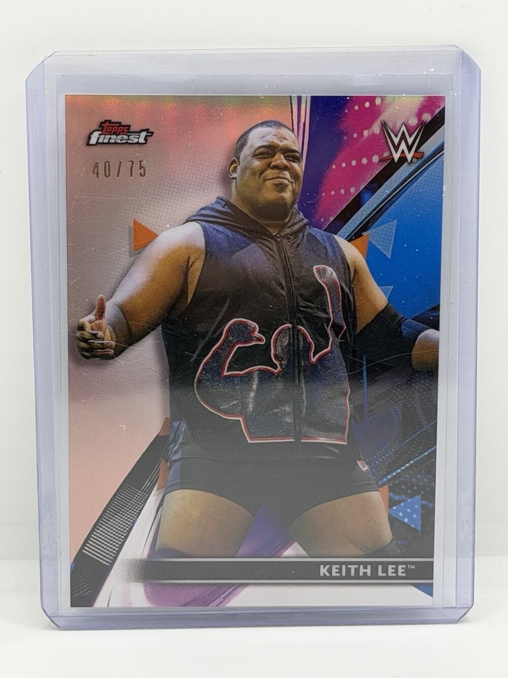 2021 Topps Finest WWE Raw Keith Lee Rose Gold Refractor /75